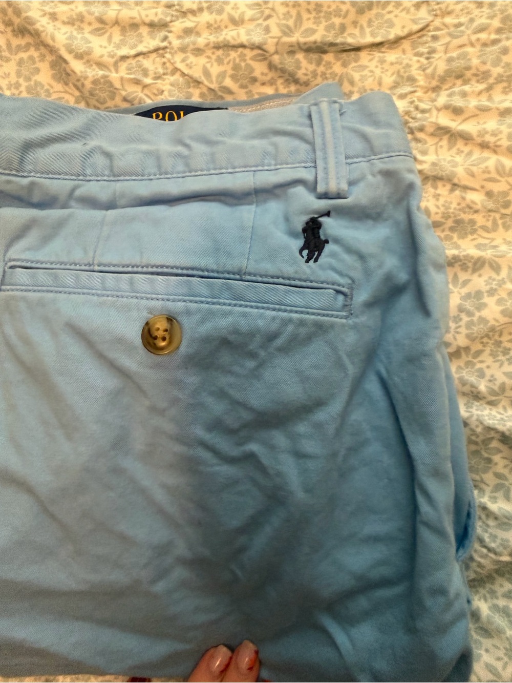 Polo by Ralph Lauren Light Blue Men’s Flat Front Chino Shorts